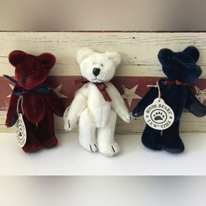 Patriotic Boyds Bears 2.5" Wuzzies Bears Red White Blue
